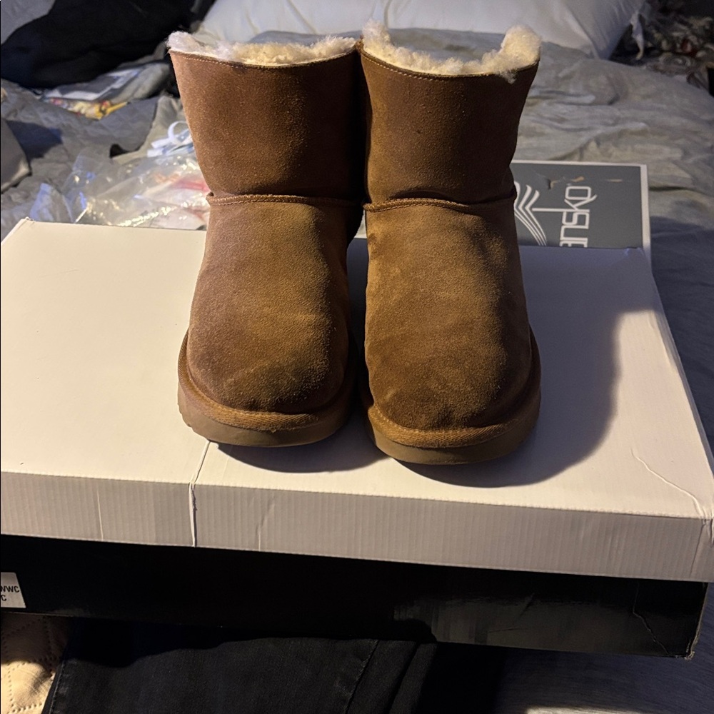 UGG Tan Suede Boots with Shearling
